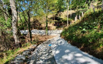 Glissement de terrain sur le territoire de Thiézac dans le département du Cantal